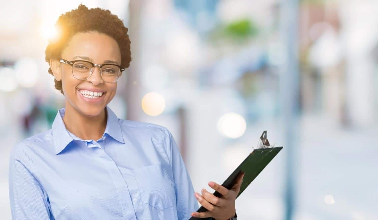 Smiling African-American medical professional